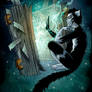 Magical cat and magical book