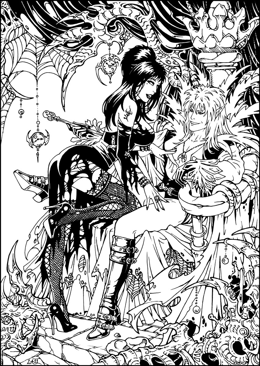 Jareth and Elvira - lineart