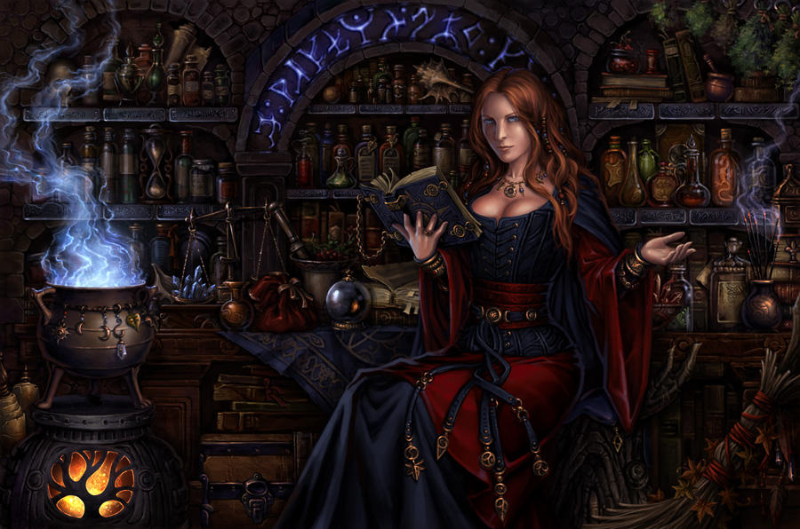 Домашняя жизнь ведьмы. Магия средневековья. Средневековая ведьма. Ведьма фэнтези. Колдунья фэнтези.