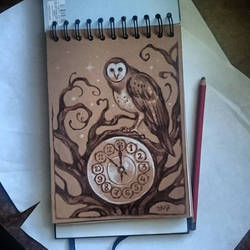 Instaart - Owl on Clock