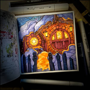 Instaart -  Winter Night in Hobbiton