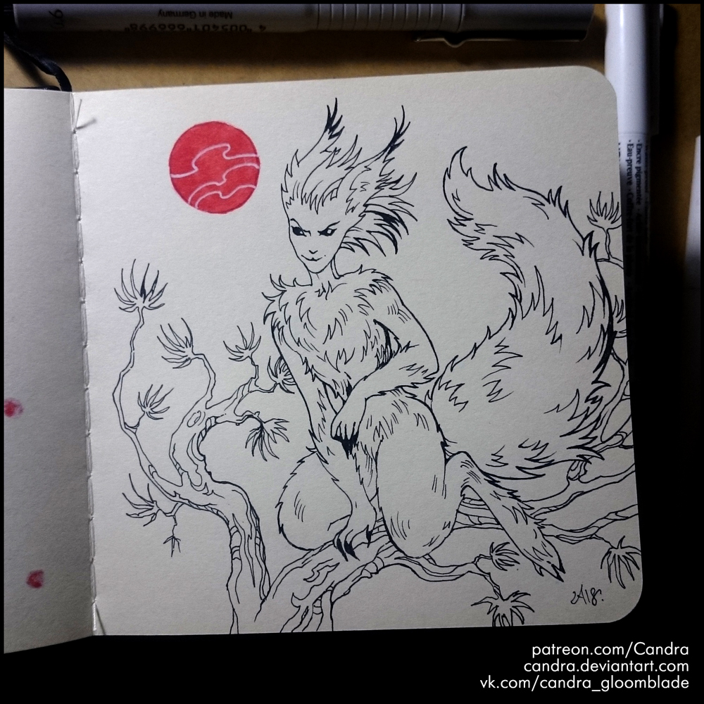 Inktober 2018 - Squirrel Fairy by Candra