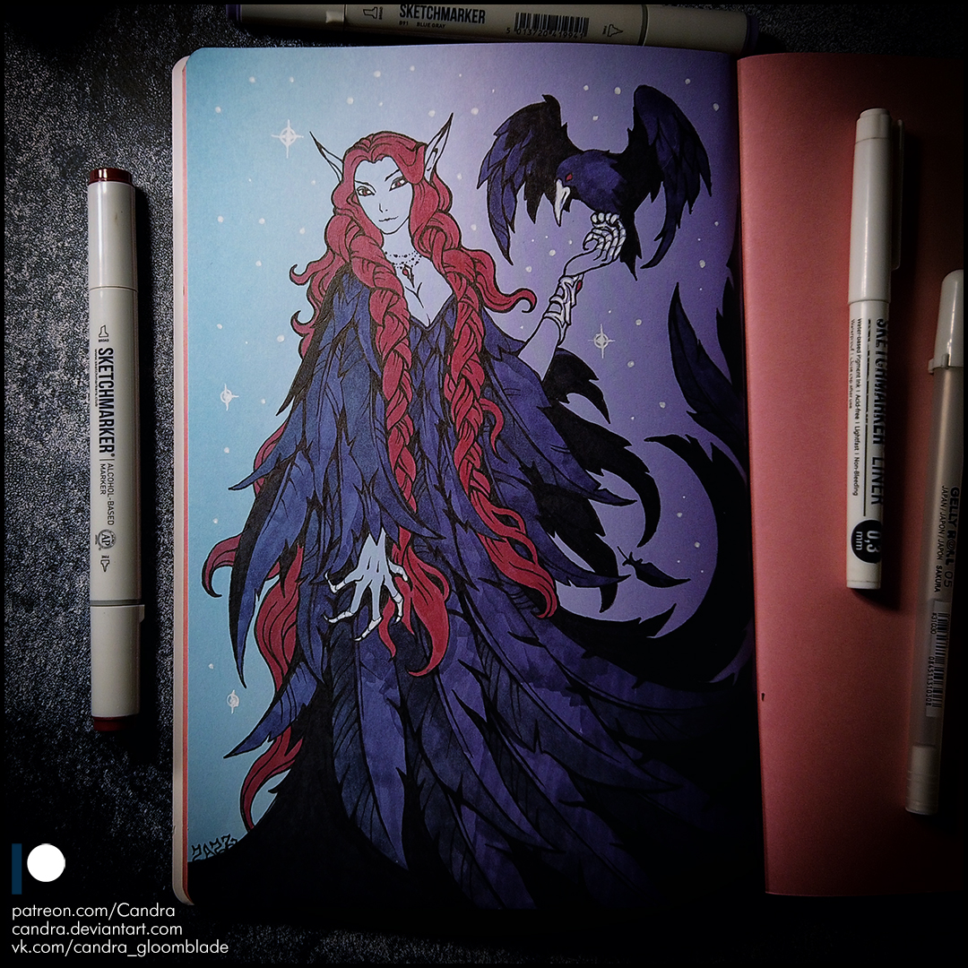 Fairy Riding Raven Sketchbook - Raven fairy by Candra on DeviantArt