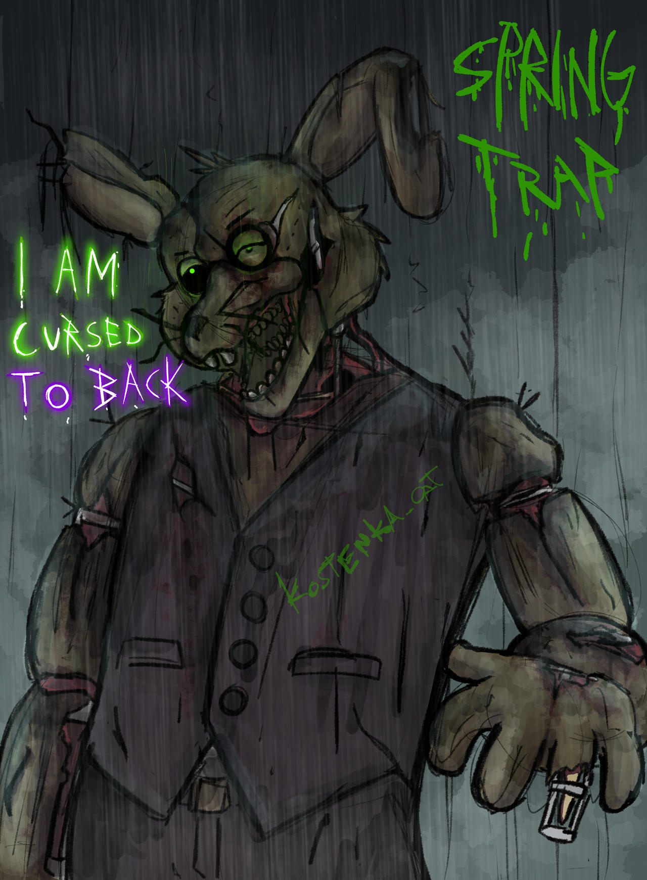 Spring Trap Angst Springtrap,the monster of agony is trapped by KostenkaCat on DeviantArt