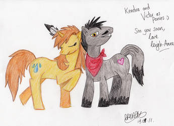 Kendra and Victor as Ponies