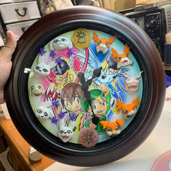 digimon wall clock - Kari and TK