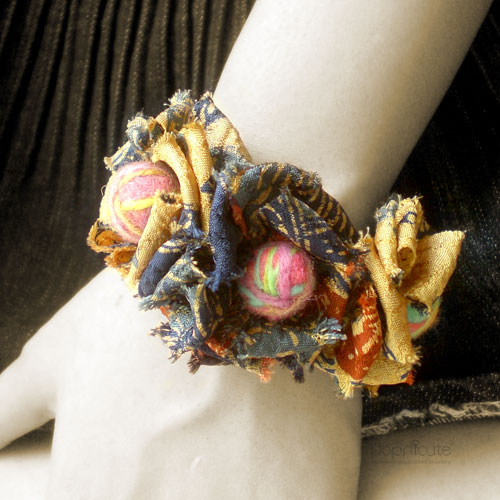 Silk Batik Flower Bracelet