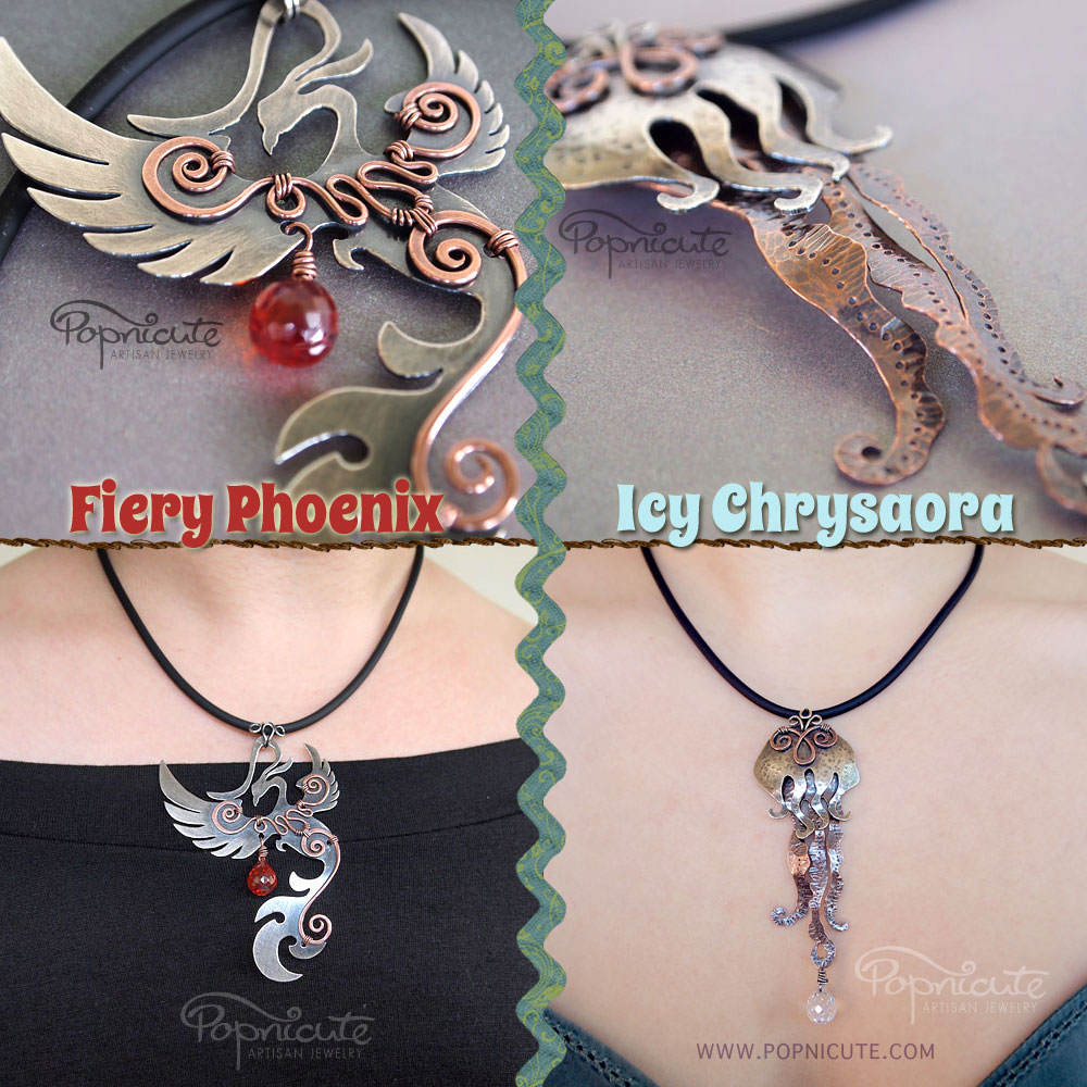 Phoenix Jellyfish Pendants Necklaces