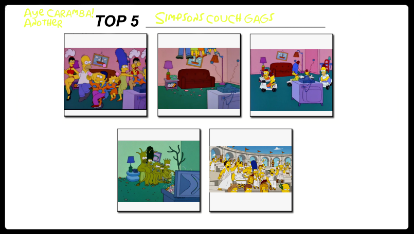 Aye Caramba Another Top 5 Simpsons couch gags