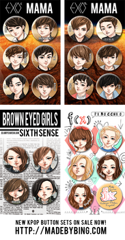 New Kpop Button Sets AVAILABLE NOW!