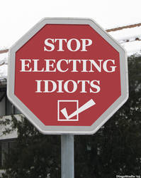 Stop Electing Idiots Sign