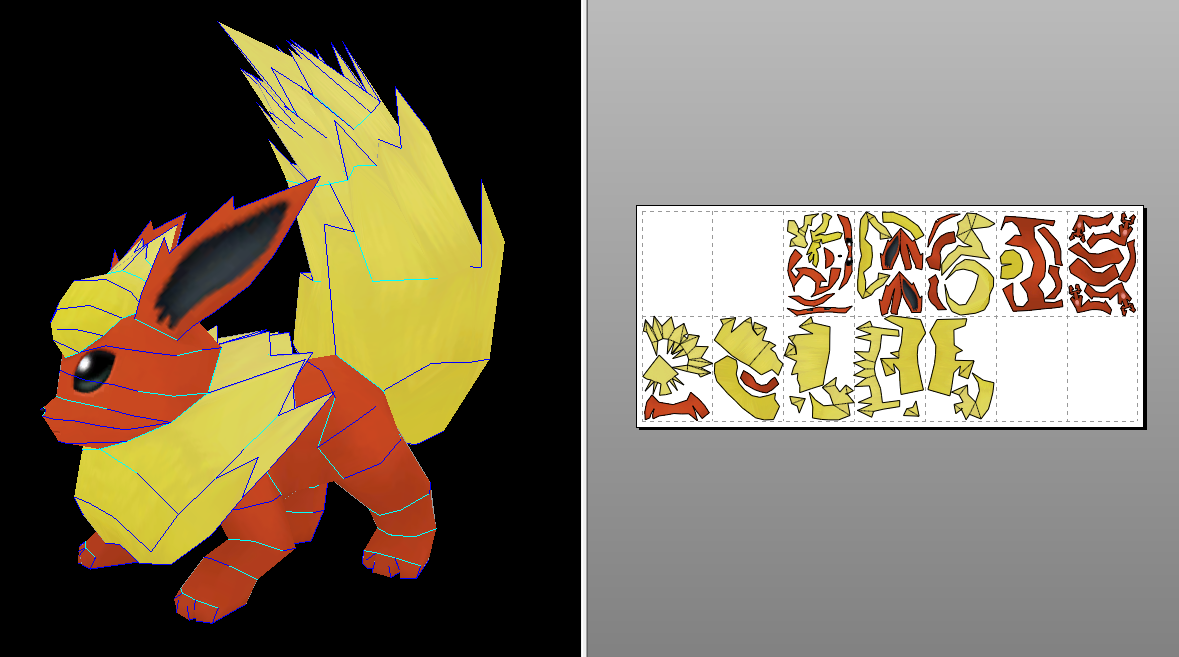 Flareon Papercraft + Unfold Info