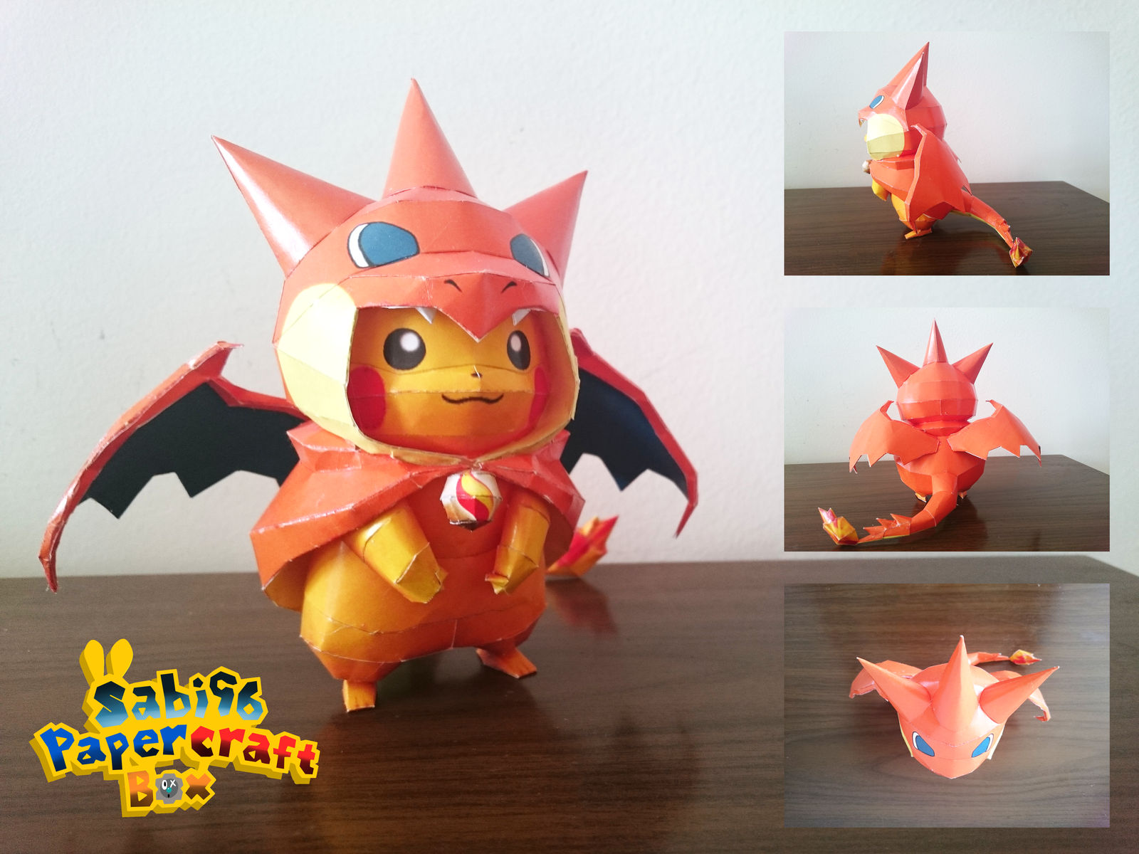 Pikachu (Charizard Costume) Papercraft + DOWNLOAD