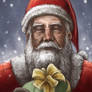 Santa Claus in snowflake