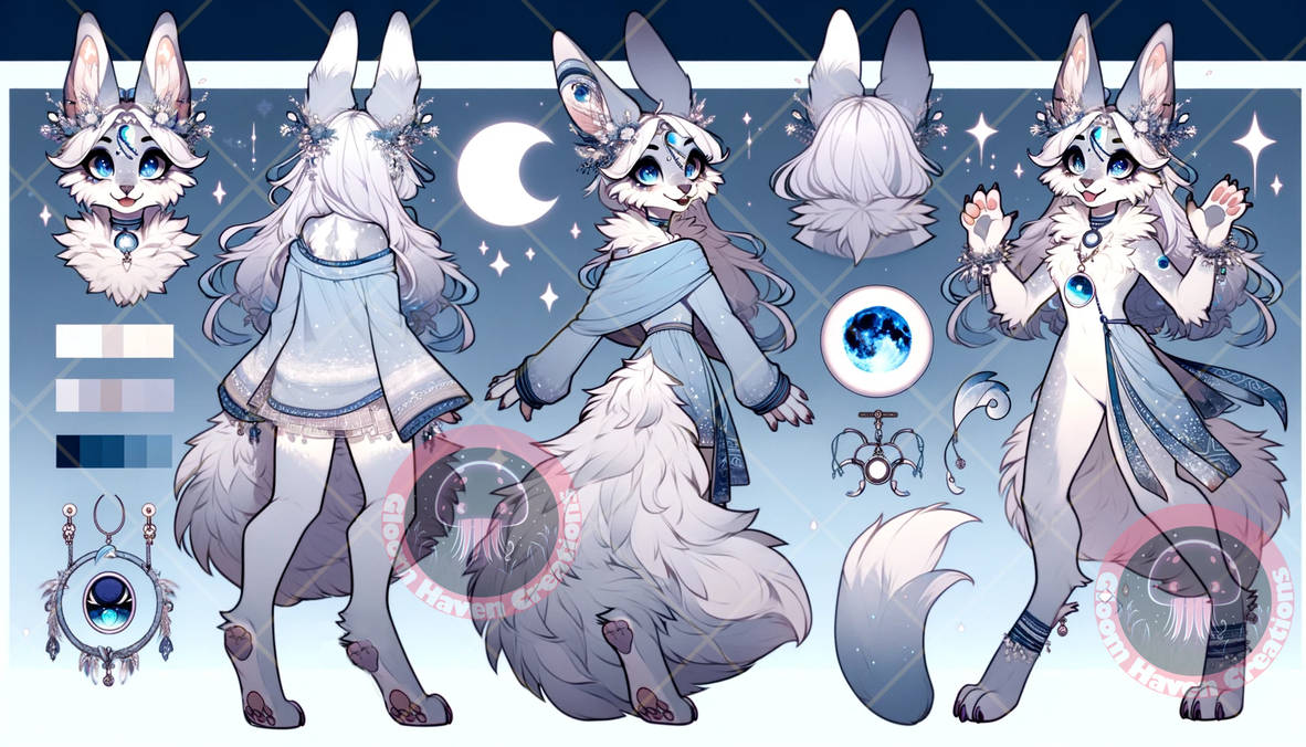 Blue Rabbit Fursona Fox Fursona Adopt 04 (OPEN) by GloomHavenCreations on DeviantArt