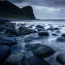 Unstad Beach at night