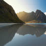 Sunrise at Kvalvika Beach