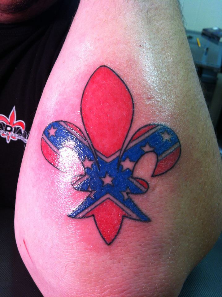 Confederate Flag Fleur De Lis Tattoo