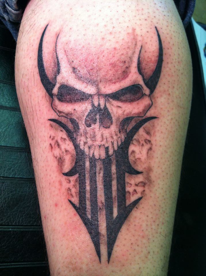 Skull Tribal Tattoo