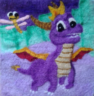 Spyro the Dragon 2D Needle Felt