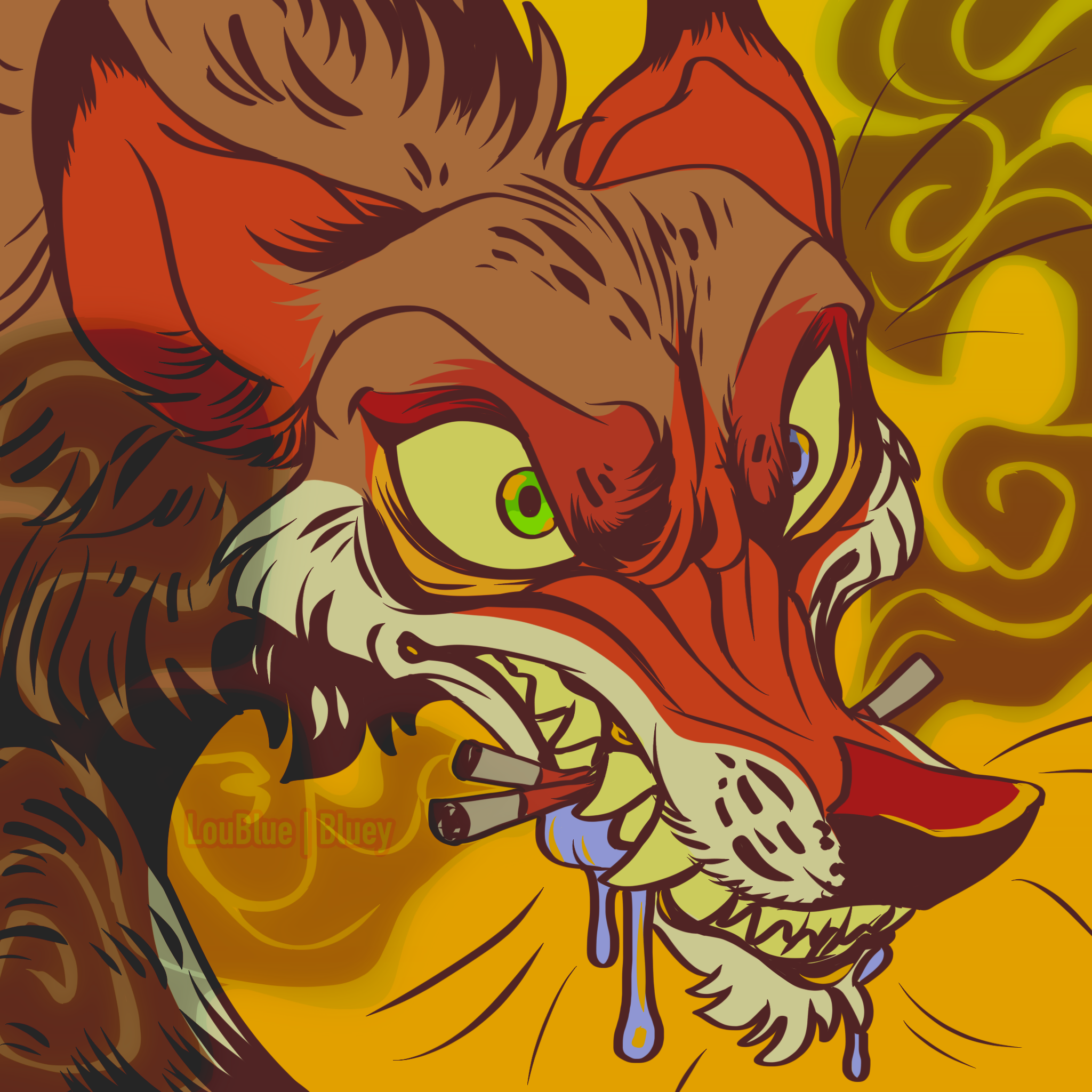 coyote chewing on a cigarette by TAUR0S on DeviantArt