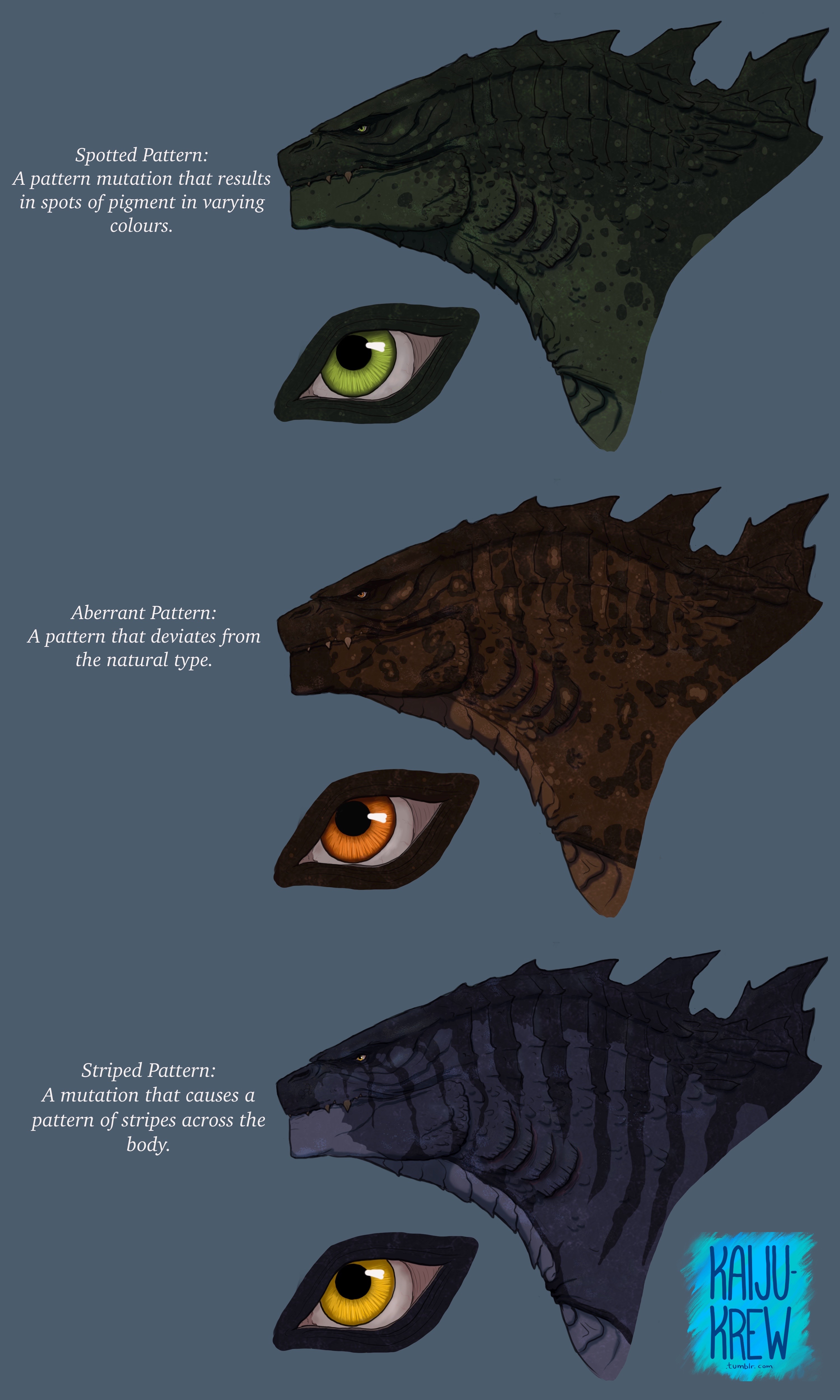 Gojiran Colour Mutations Pt. 2 by KaijuKrew on DeviantArt