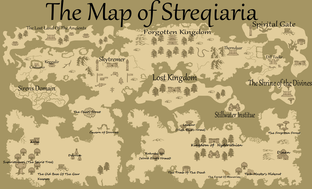 Strathyre Region Map The Map of Streqiaria *UPDATE* by KatanaNature on DeviantArt