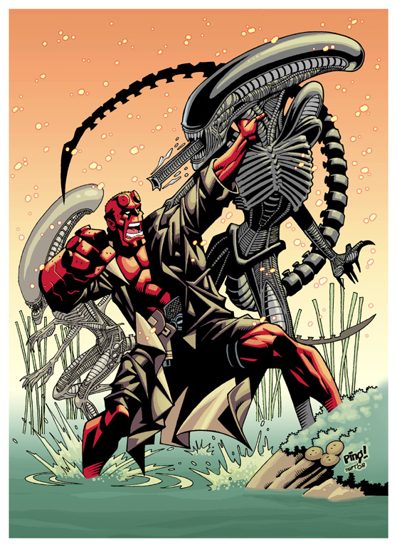 Alien and Hellboy Color