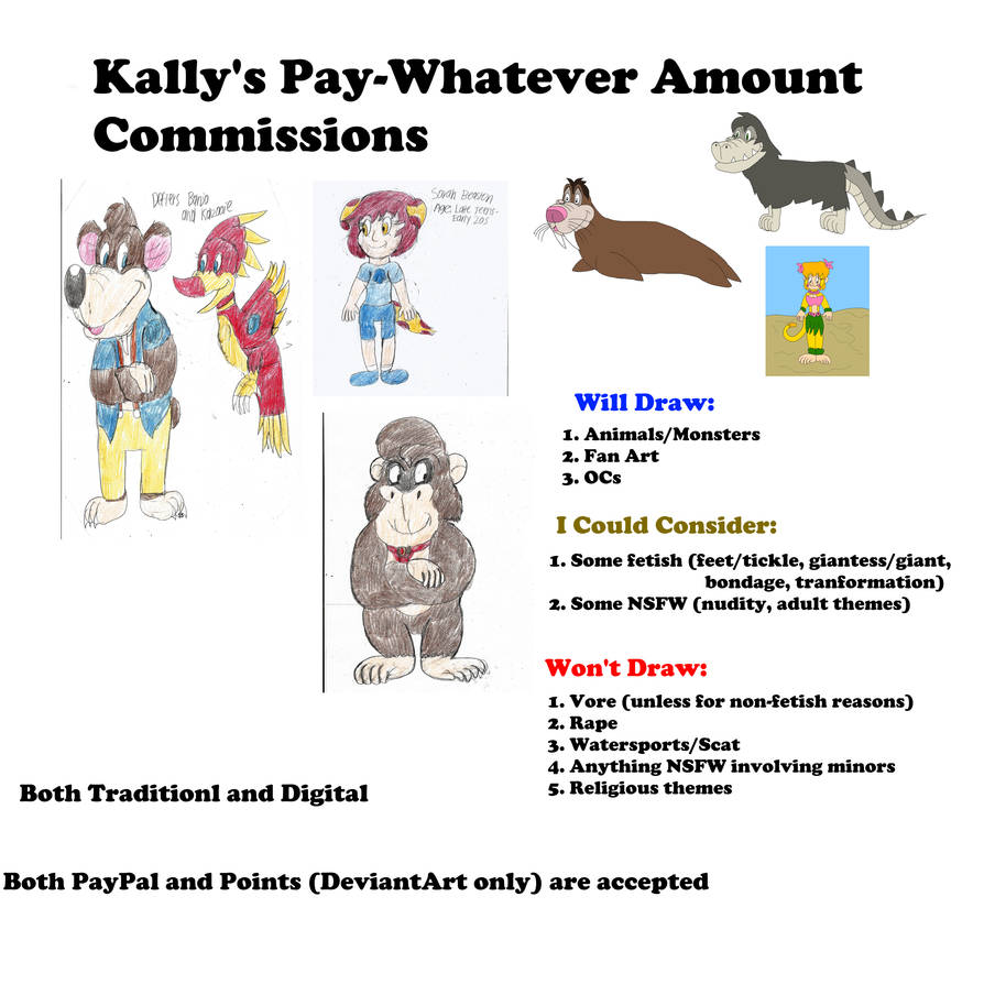 Pay-Whatever-Amount Commission Menu