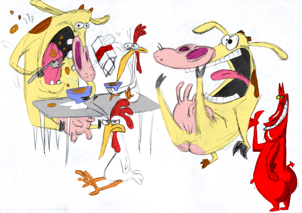 cow and chicken