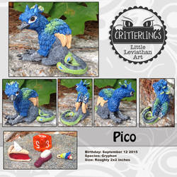 Pico Critterling Gryphon Peacock Sculpture