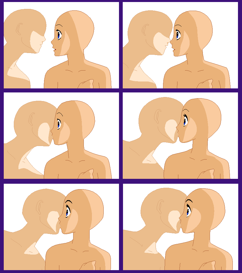 Base: Surprise kiss by OmoriP on DeviantArt  Drawing base, Anime poses  reference, Kissing drawing