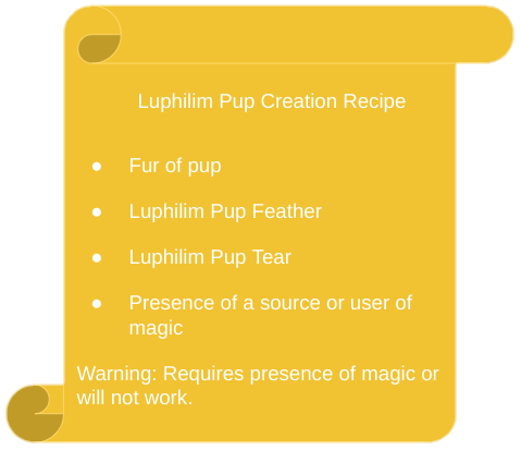 Luphilim Pup Creation Recipe Scroll by ElementalClaw13 on DeviantArt
