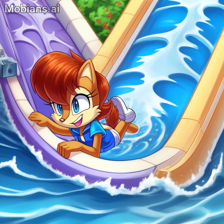 Sally fall off water slide raft by LightReading2 on DeviantArt