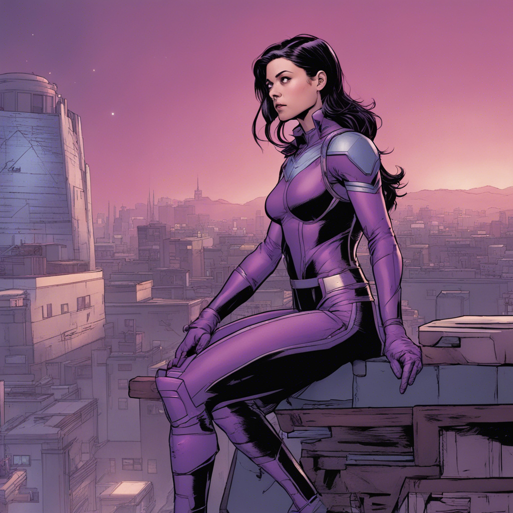 Marvel Sunset marvel Kate Bishop sit on roof edge at sunset by LightReading2 on ...