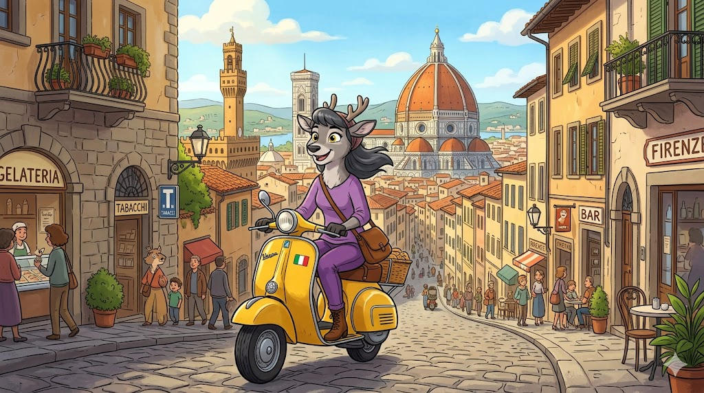 Roberta Rode Roberta reindeer vespa ride in Florance Italy by LightReading2 on ...
