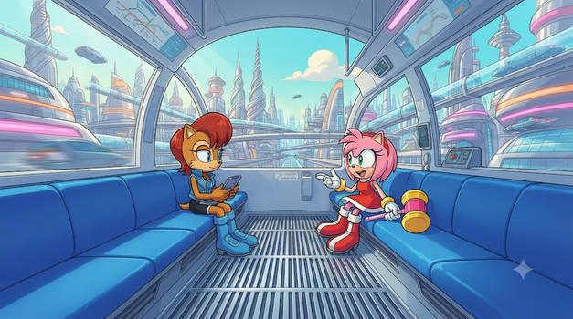 Sally And Amy Ride The Monorail