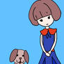 Cartoony girl with her Doggo