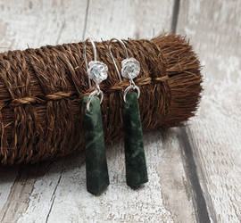 New Zealand serpentine roimata earrings.