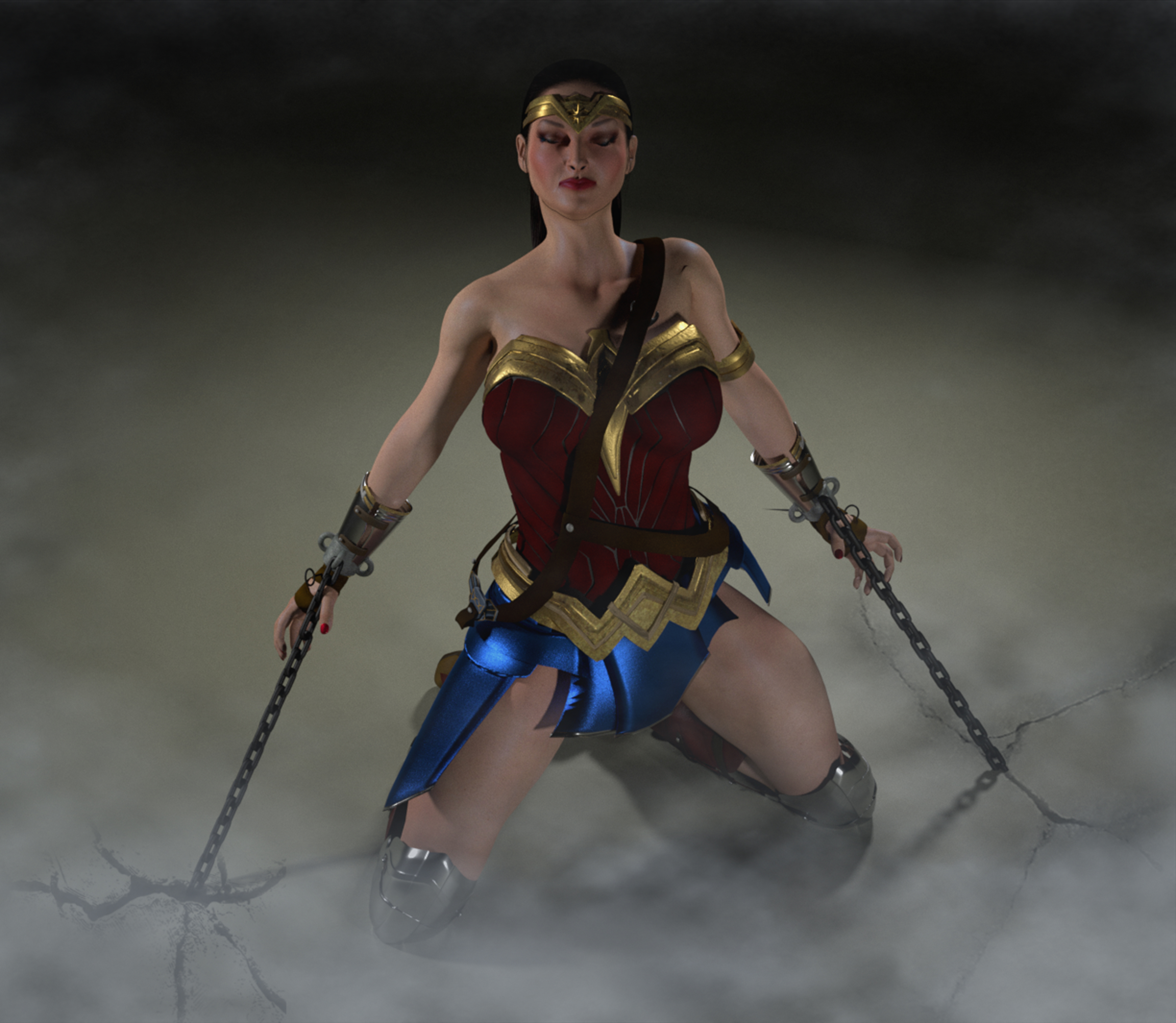 Wonder Woman in chains by MindlessAI on DeviantArt