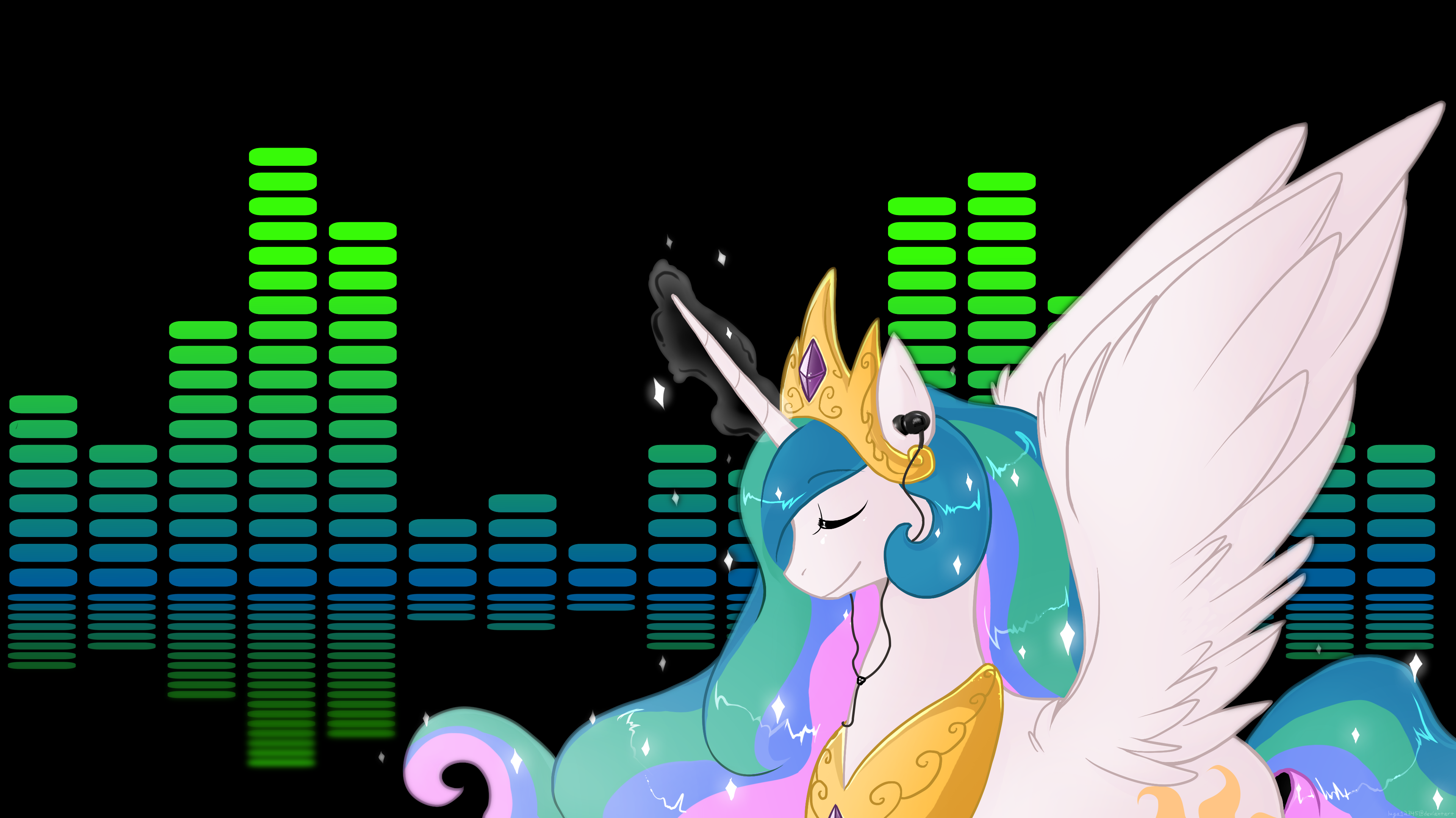 Princess Celestia... listening to music