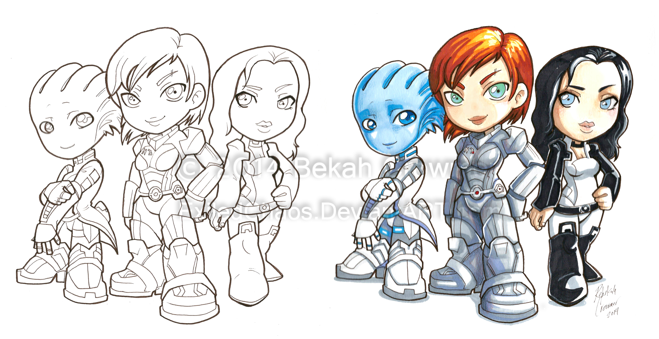 Indiana Comic Con Commissions - Mass Effect Girls