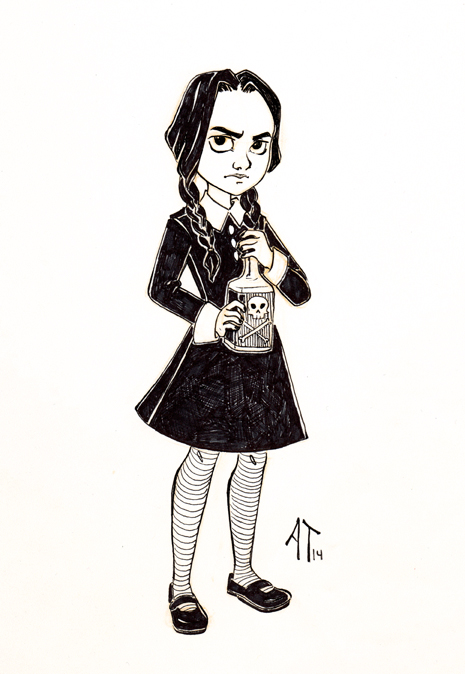 INKtober 8-Wednesday Addams