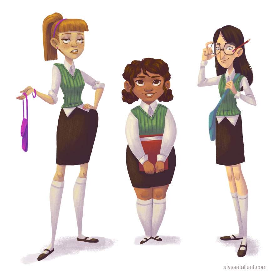 School Girl Character Designs