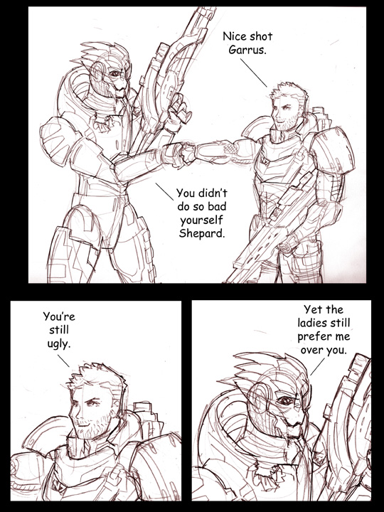 Giving Garrus a fist bump