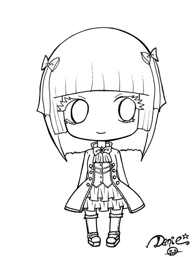 Gothic Lolita Chibi - Outlines