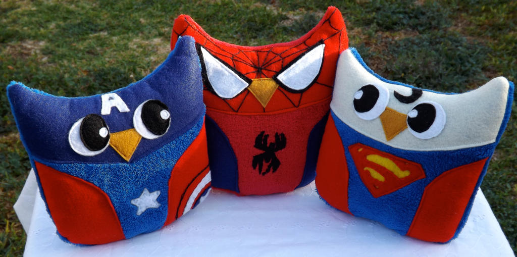 Owl Plushies Inspired by Superheroes