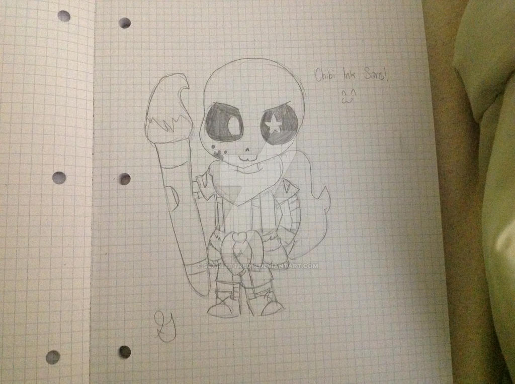 IT'S A CHIBI INK SANS! AAAAAAAAAA by ScarlettRed12 on DeviantArt