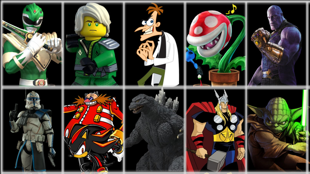 Top 10 Favorite Fictional Characters by PeteyPlays on DeviantArt