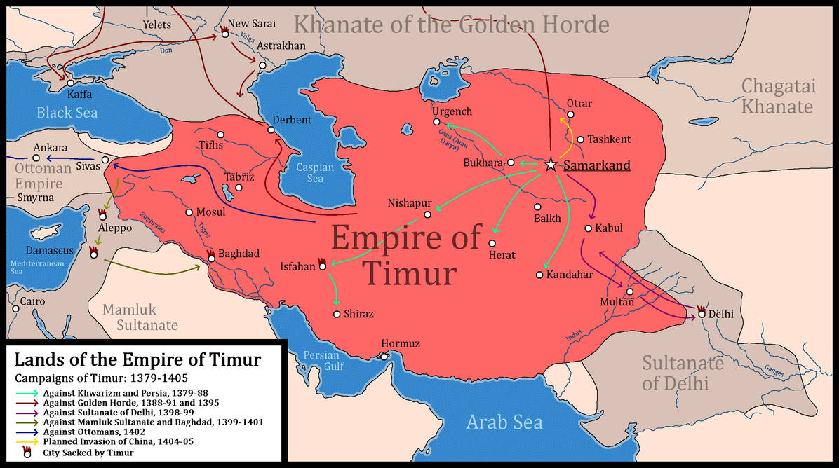 Empire of Timur and his Campaigns by BobHopeXIVOtherMaps on DeviantArt